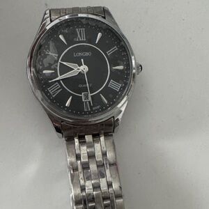 Longbo Silver and Black Quartz Watch